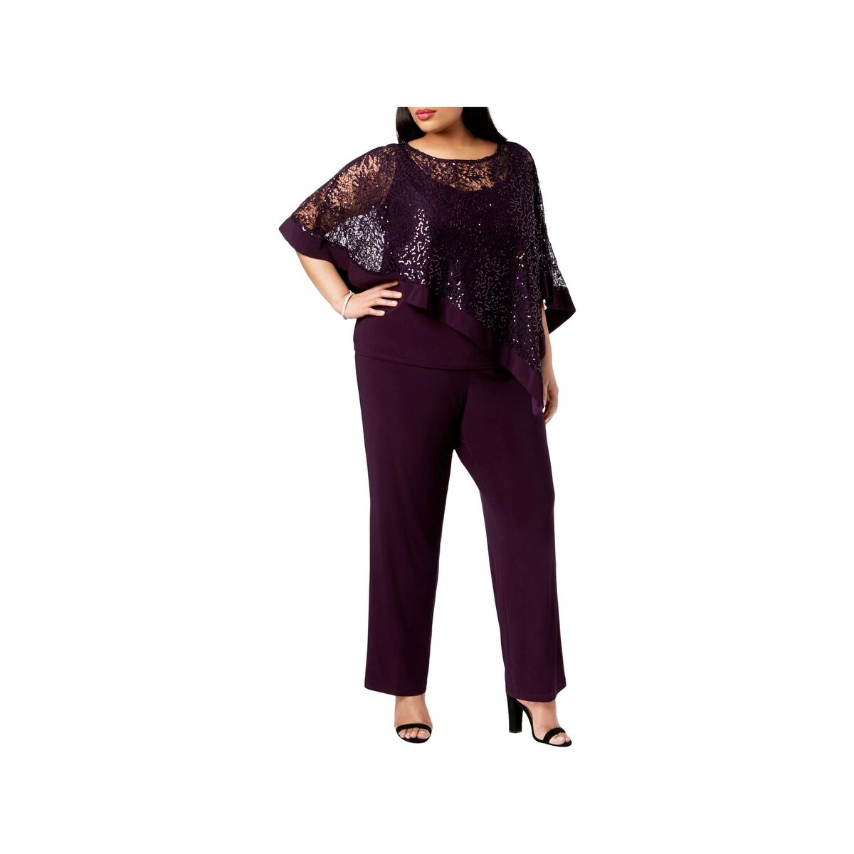 plus size lace pantsuit