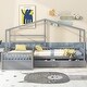 preview thumbnail 1 of 16, Twin Size L-Shaped House Platform Bed With Three Storage Drawers,Sturdy Frame For Bedroom Grey