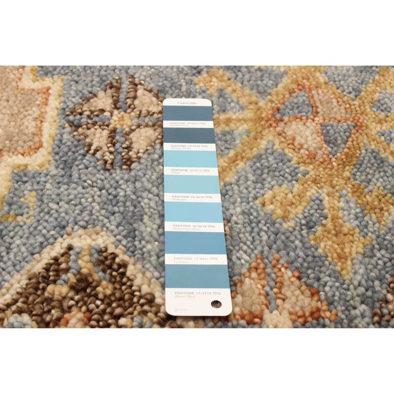 ECARPETGALLERY Hand-knotted Jules Serapi Sky Blue Wool Rug - 2'7 x 9'10