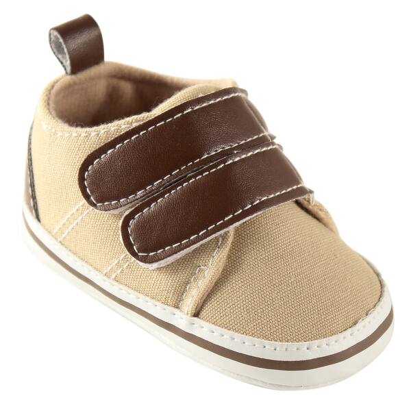 slide 1 of 1, Luvable Friends Baby Boy Crib Shoes, Tan Hook 0-6 Months - Tan Hook