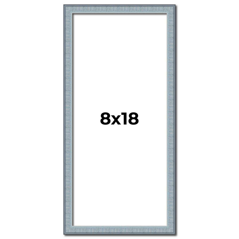 8x18 Frame Rustic Sky Blue Solid Wood Picture Frame | 0.75 Inch