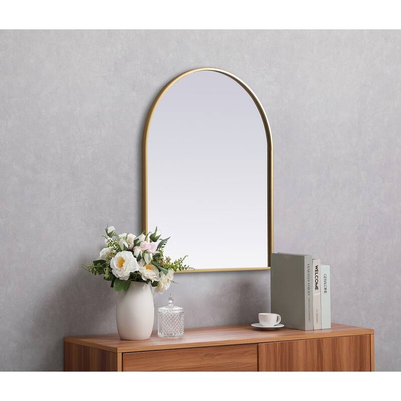 Indigo Home Metal Frame Arch Mirror 24x30 Inch