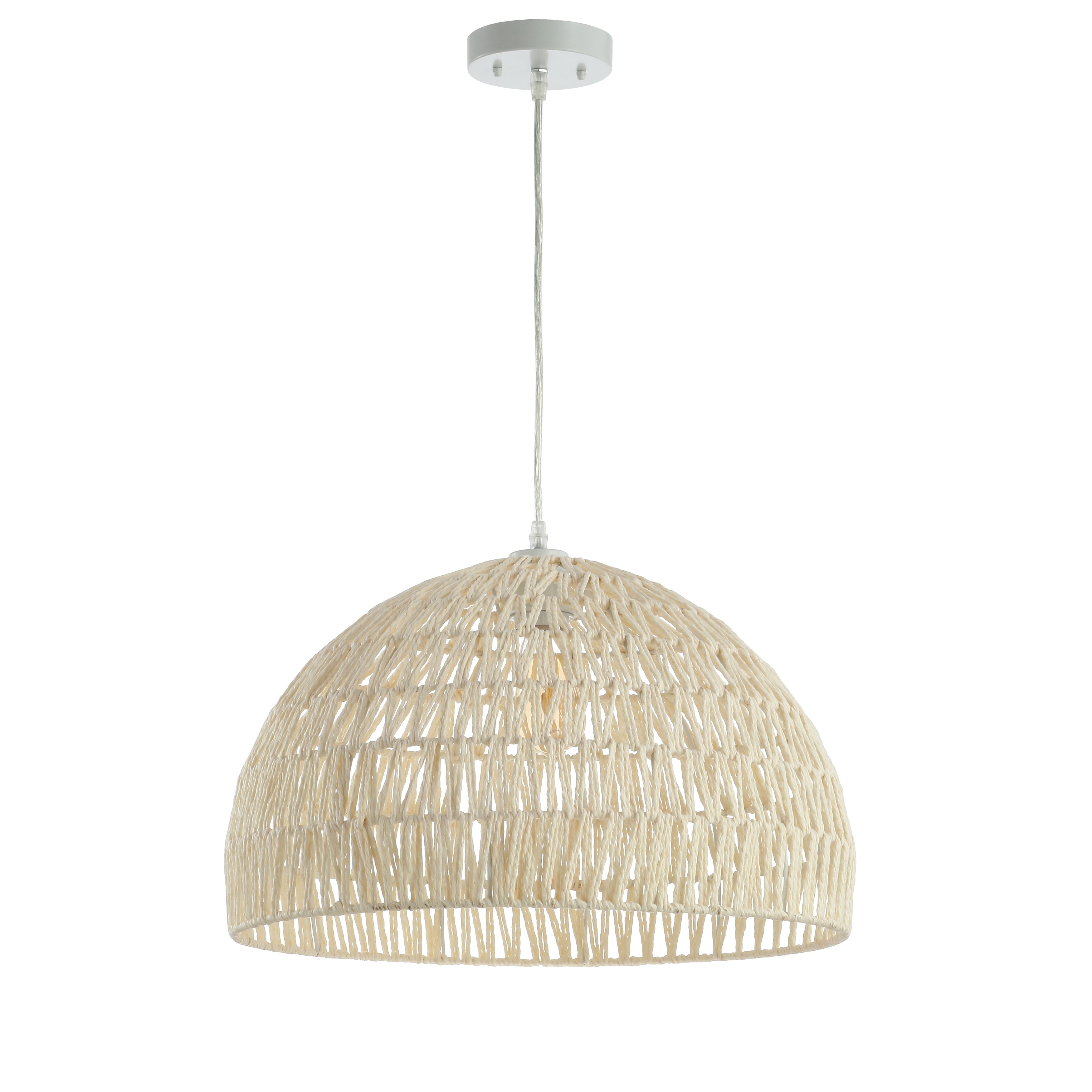 Bohemian Modern Rattan and Iron LED Pendant Light by Jigu-image