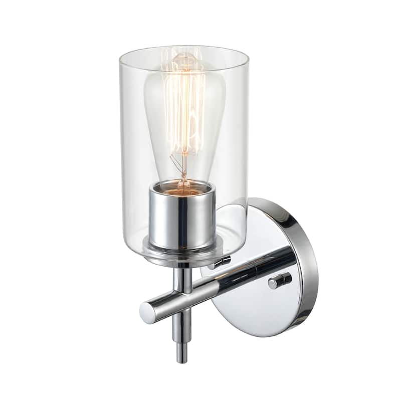 929 Lighting 1 Light bathroom Wall Sconce with clear Glass Shade