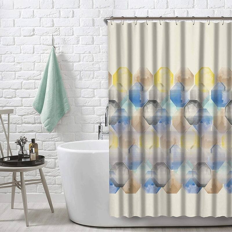 A1HC Water Repellent Printed Organic Cotton Shower Curtain 72"X72"