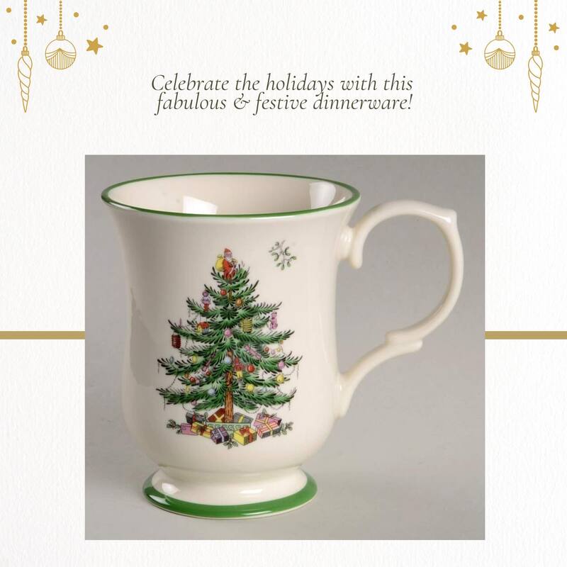 Spode Christmas Tree Romantic Shape Footed Mug