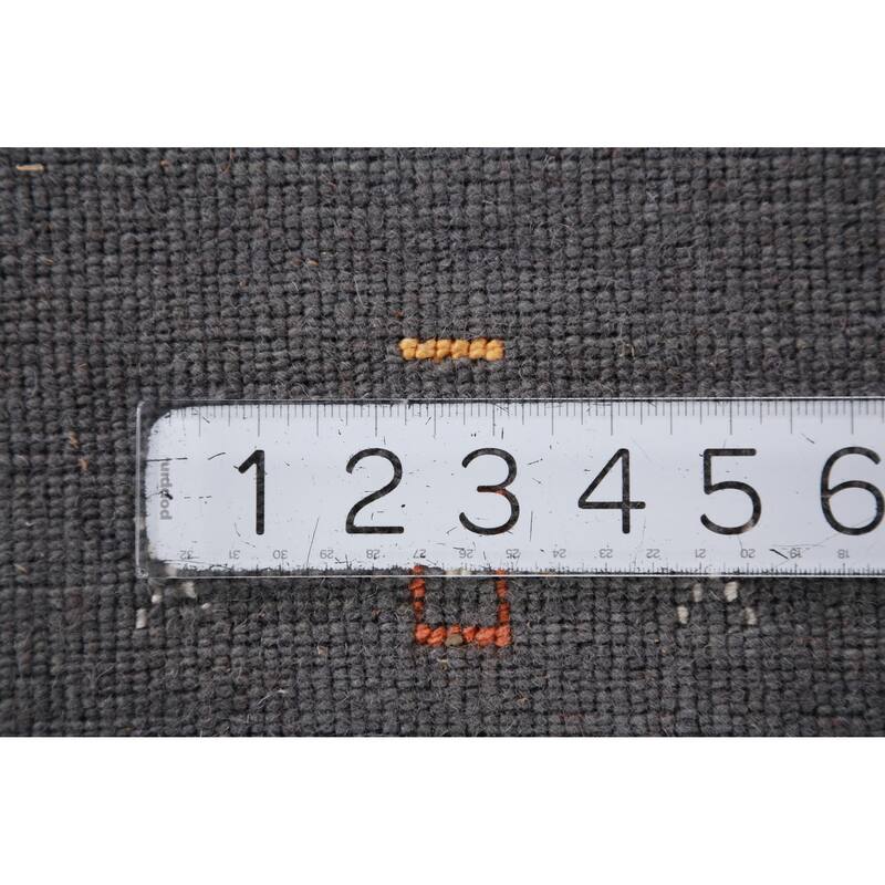 Hand Knotted Oriental 100% Wool Carpet Tribal Tribal Greys & Charcoal Gabbeh Area Rug - 5' 1'' X 2' 9''