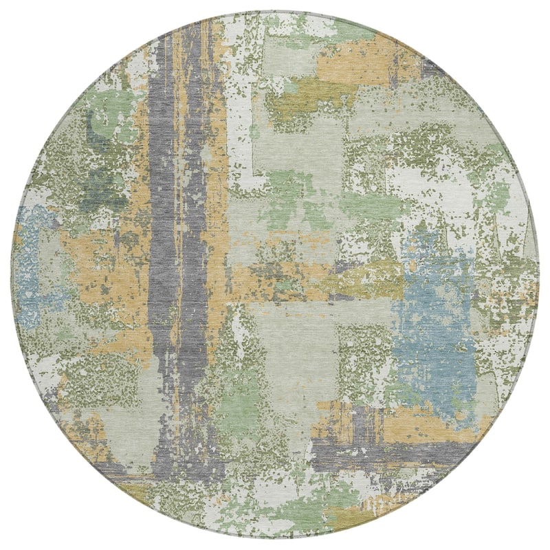 Machine Washable Indoor/Outdoor Casual Contemporary Chantille Rug