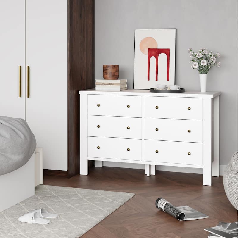 6 Drawer Dresser For Bedroom With Modern Style
