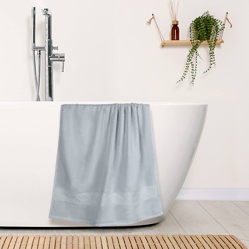 Solid Cotton Towels, 2 Piece Textured Bath Towel Set, Absorbent and Quicker Dry Large Towels for Bathroom 28" x 56"