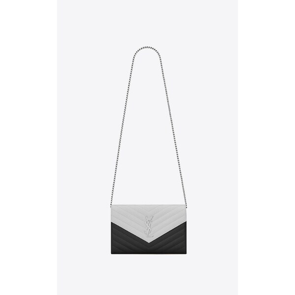 ysl black bag silver chain
