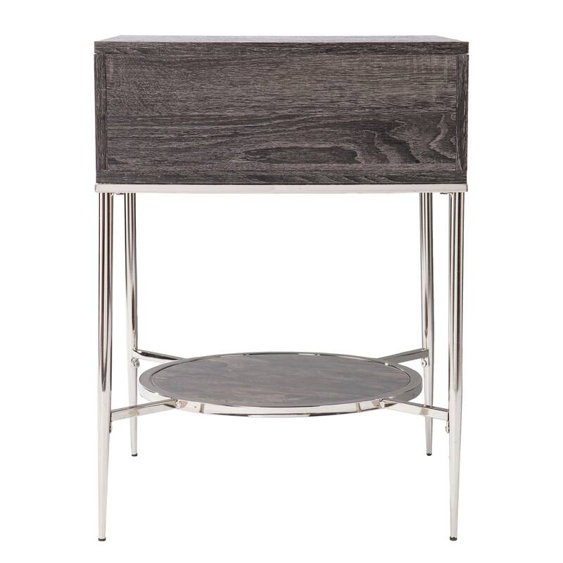 SEI Furniture Waterson Transitional Black Wood Nightstand