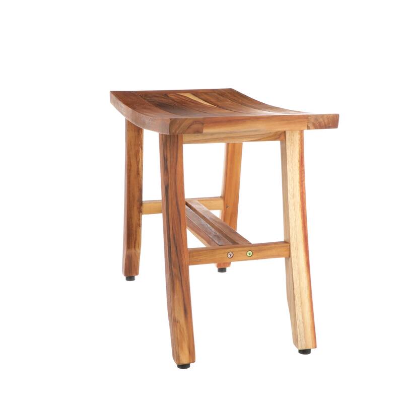 EcoDecors 24", Bench, Shower Stool, Shower Seat, Shower Chair for Shower, Small Bench, Shower Foot Rest, Teak Shower Bench