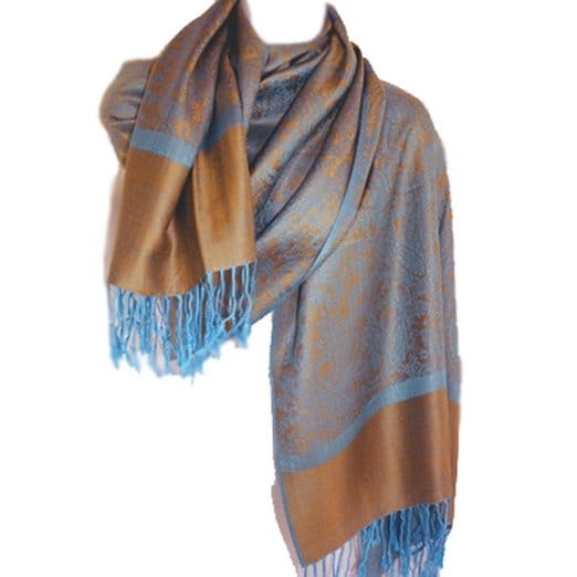 Paisley Jacquard Pashmina Shawl Wrap Scarf Stole - 28" width x 78" length with Fringes