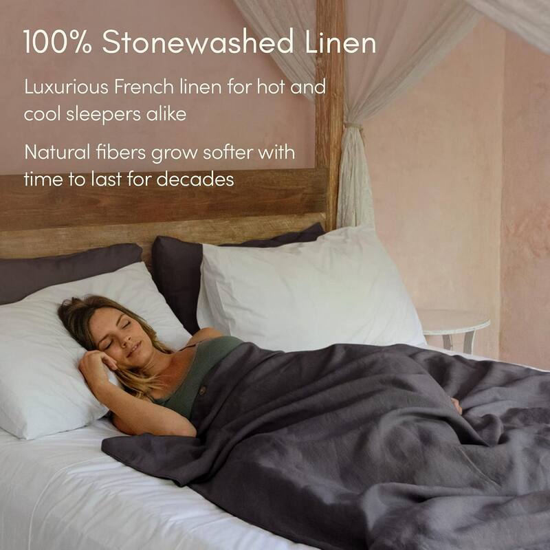 French Linen Duvet Cover for Weighted Blanket