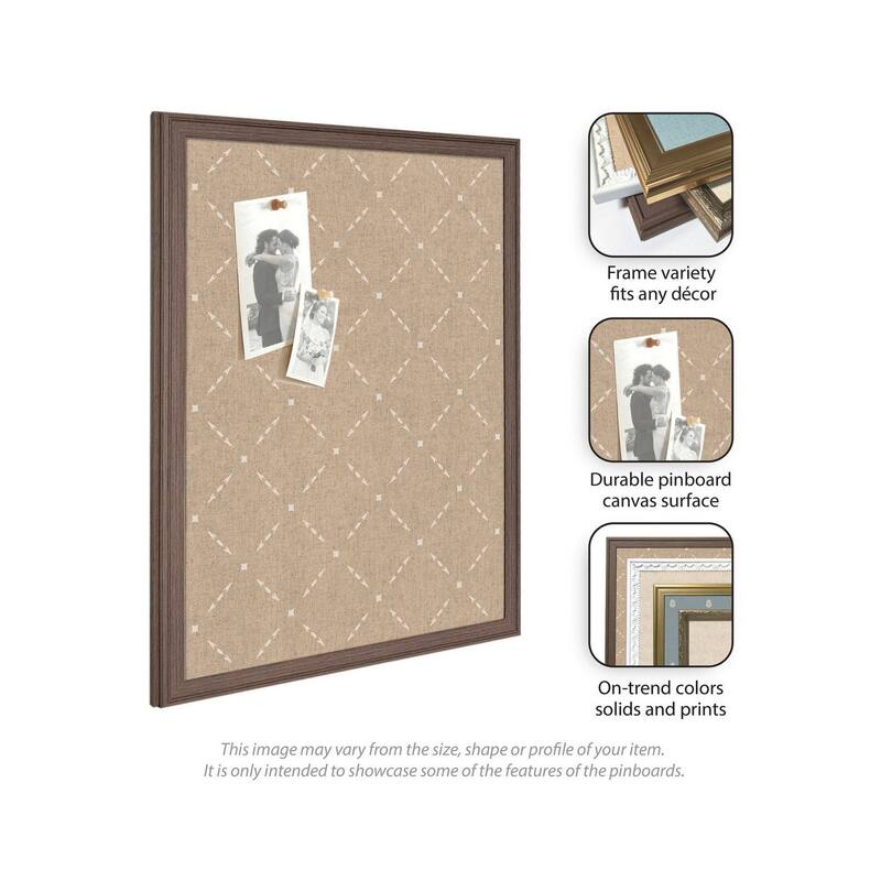 Kate and Laurel Pinboard Beige Lattice Pattern