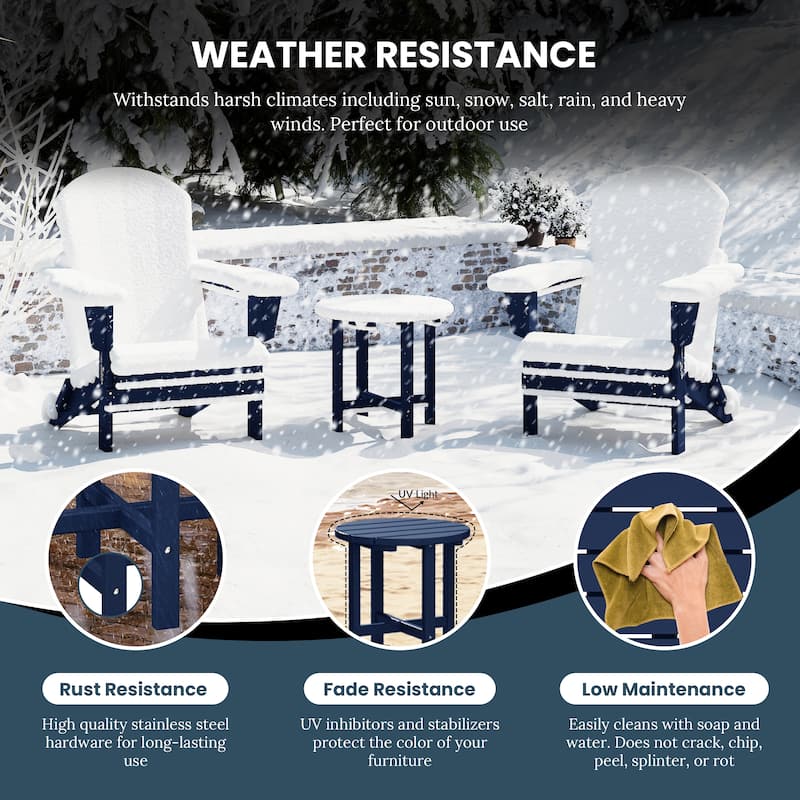 Polytrends Altura Eco-friendly All Weather Round 18" Side Table