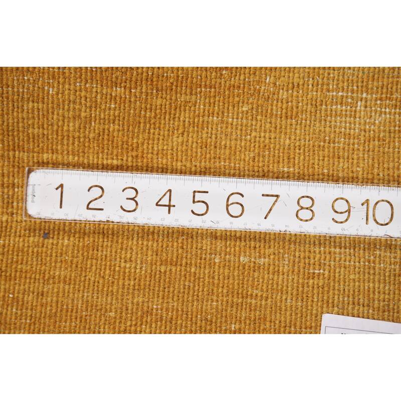 Yellow Gabbeh Modern Accent Rug Handmade Wool Carpet - 2'8" x 3'11"
