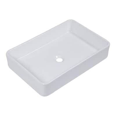 Lordear 24"x16" Rectangle White Ceramic Bathroom Vessel Sink Basin - 24x15.8x4.5