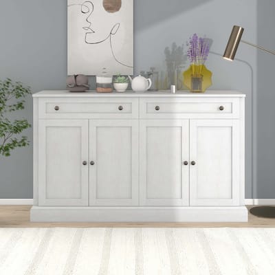 Kitchen Sideboard with 2 Drawers and Adjustable Shelves for Dining Room