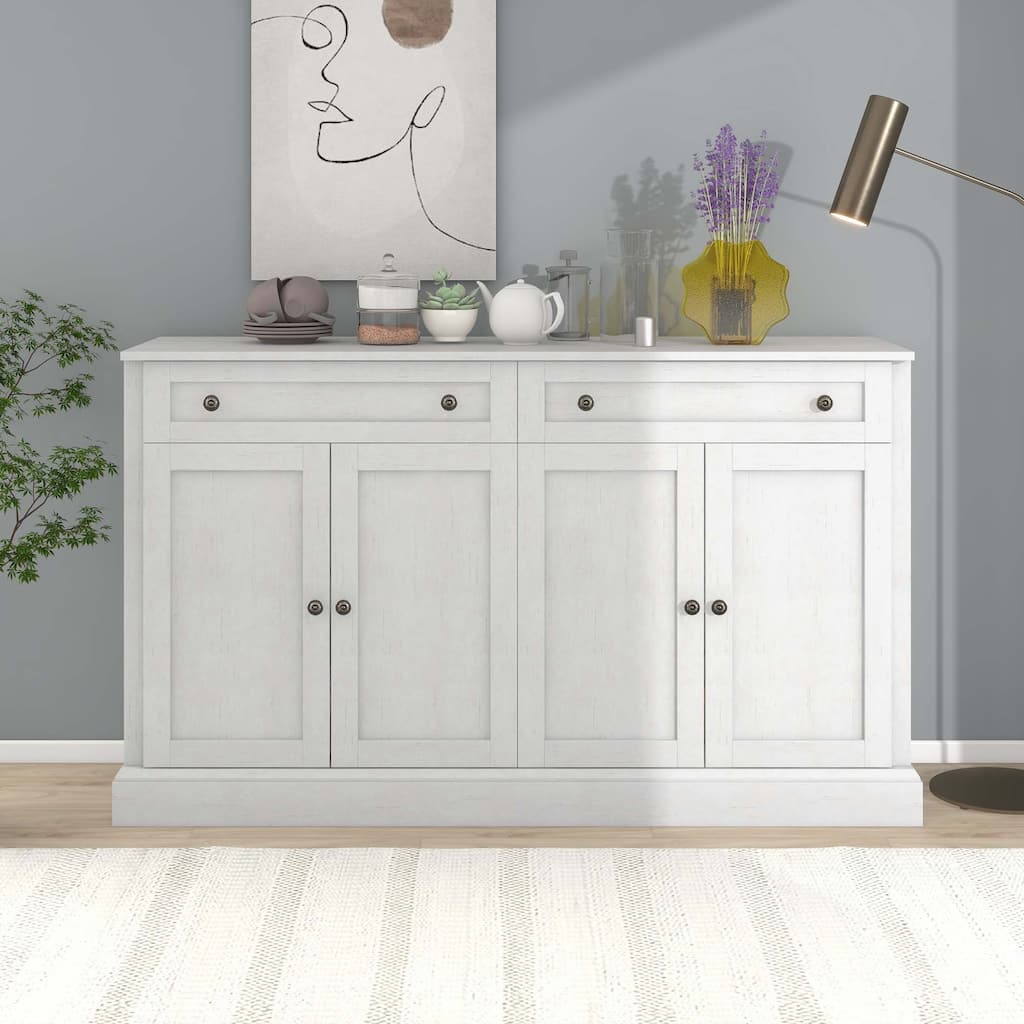 Kitchen Sideboard with 2 Drawers and Adjustable Shelves for Dining Room