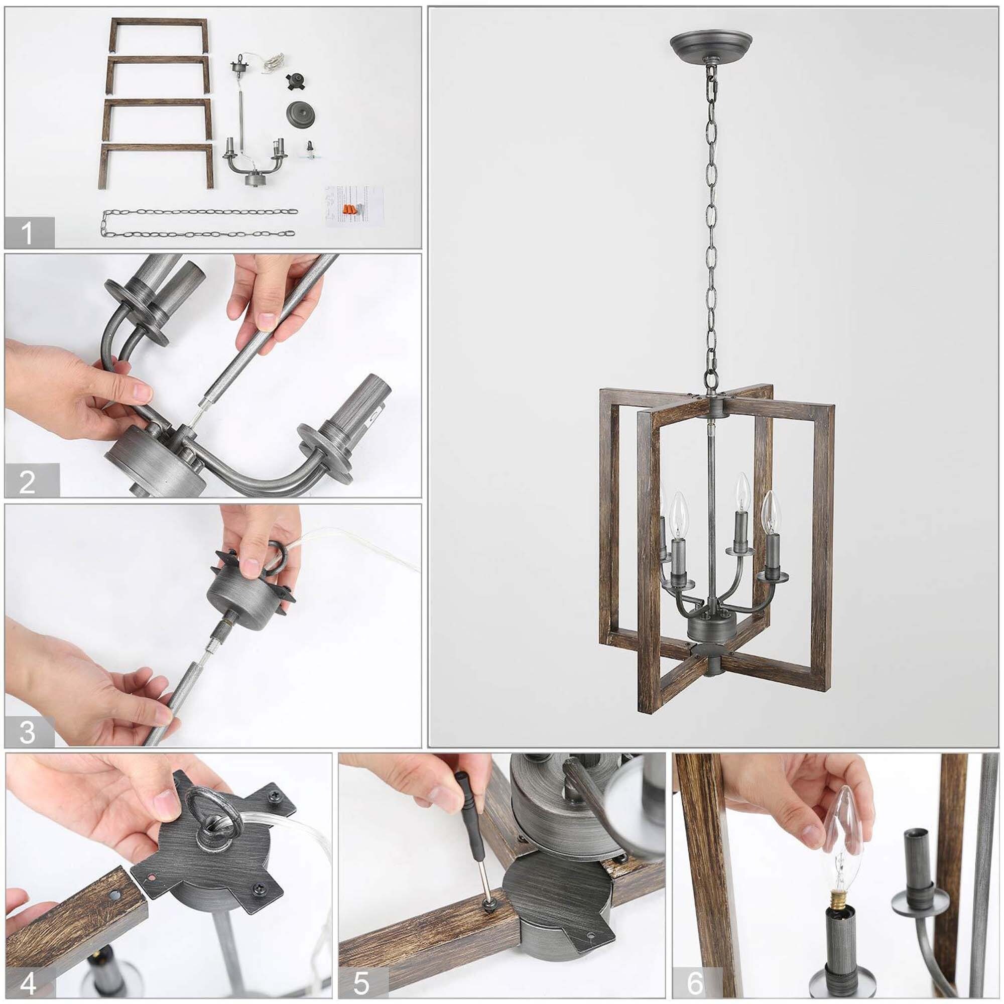 Shop Modern Farmhouse 4 Lights Faux Wood Pendant Lighting Fixture For Kitchen Island Dining Room W16 5 Xh20 On Sale Overstock 29817467