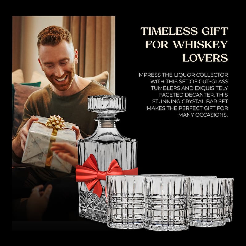 Fifth Avenue Dalmore Whiskey Decanter with Stopper and 6 Tumbler