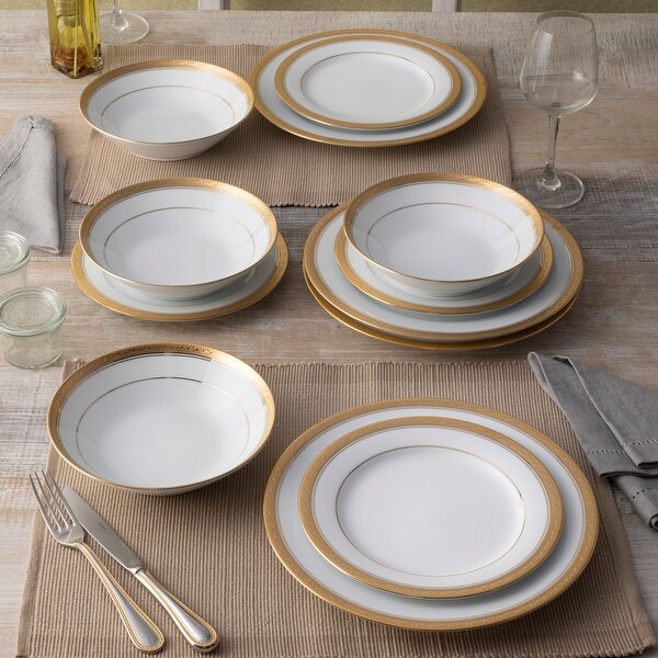 Noritake Crestwood 12-Piece Dinnerware Set, Service for 4 - Bed