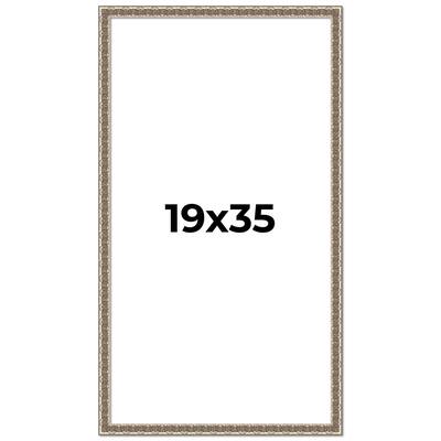 19x35 Frame Silver Versailles Ornate Solid Wood Picture Frame | 1 Inch