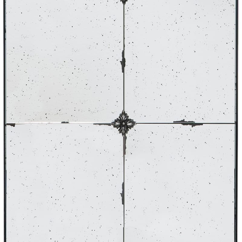 Elk 47 Inch Wall Mirror, Antique Black Rectangular Metal Frame, Baroque