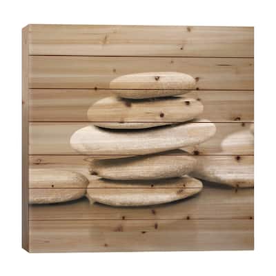Zen Pebbles I Print On Wood by PhotoINC Studio - Multi-Color