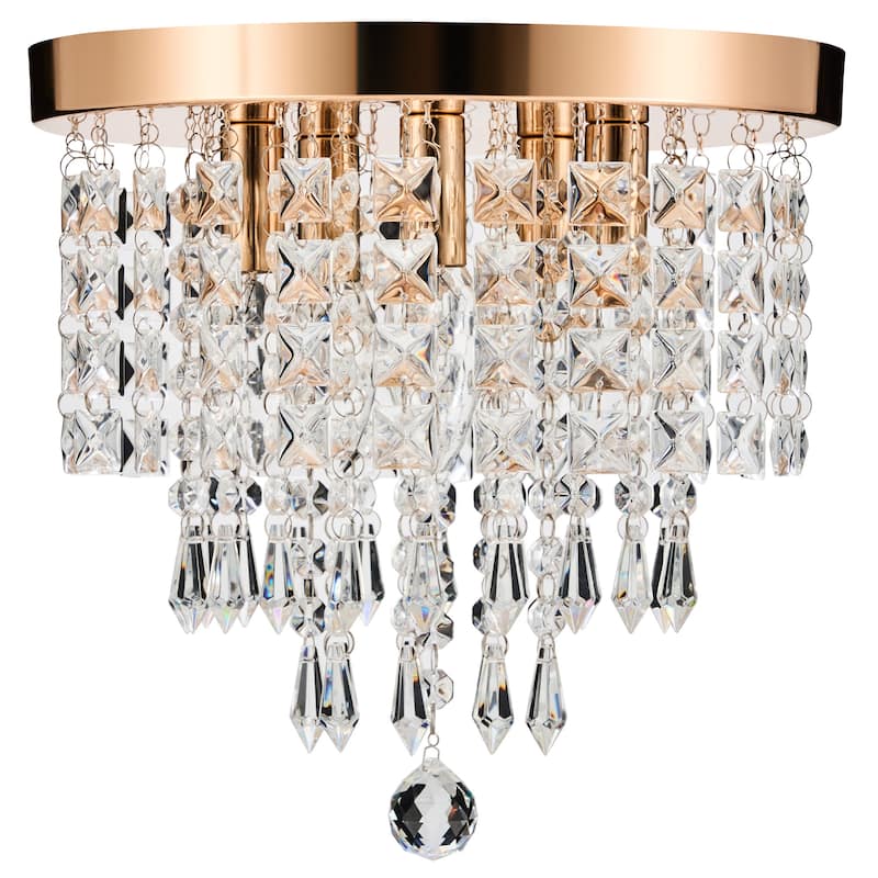 CO-Z 11" 5-light Flush Mount Crystal Chandelier Ceiling Light