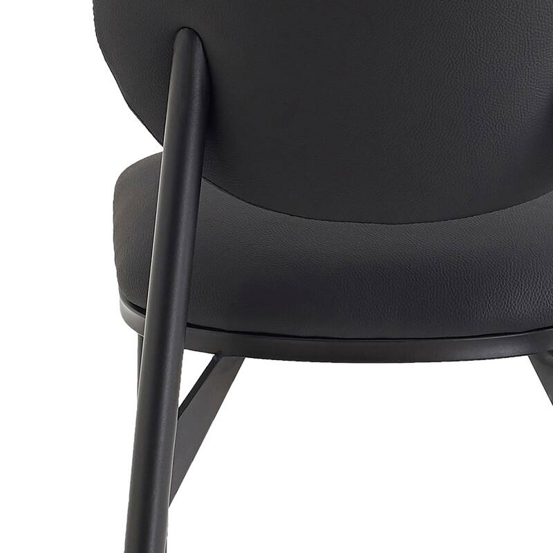 Modern Faux Leather and Metal Dining Chair, Set of 4