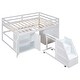 preview thumbnail 12 of 14, full Loft Bed with Storage Drawers, Cabinet, and Movable Stairs - Children's Wardrobe Included