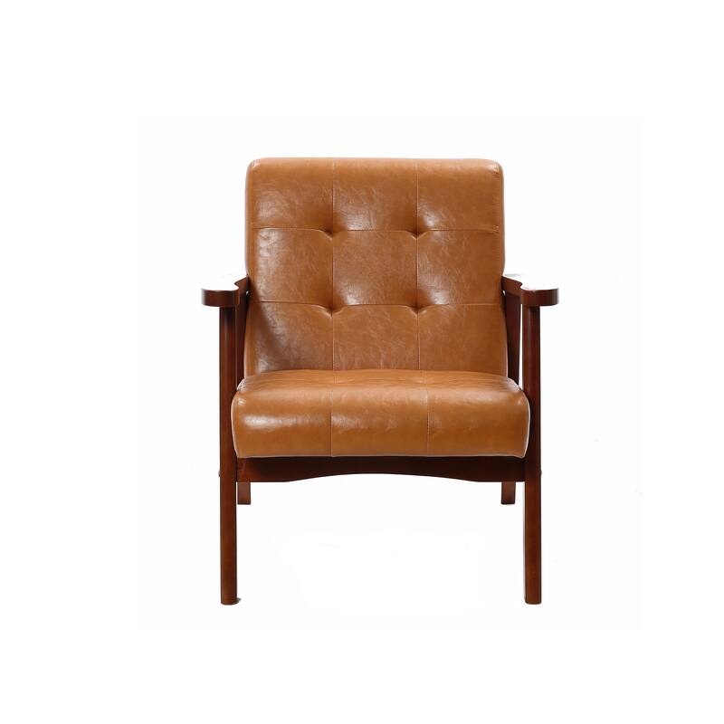 Accent Chair Living Room Upholstered Brown Armchair