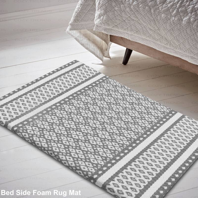 Woven Cotton Anti Fatigue Cushioned Kitchen | Doormat | Bathroom 18" x 30" Mats With Foam Backing Anti Slip - 18''x30''