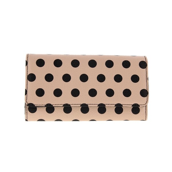 Kenneth Cole Reaction Womens Clutch Wallet Faux Leather Polka Dot