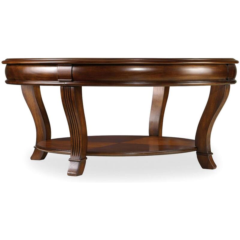 Hooker Furniture Brookhaven 43" Round Traditional Round Cocktail - Medium Cherry