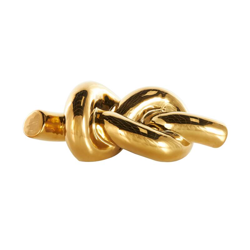 Gold Ceramic Knot Decorative Sculpture