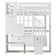 preview thumbnail 7 of 10, Full Size Loft Bed with Desk and Shelves, Two Built-in Drawers, and Storage Staircase, White