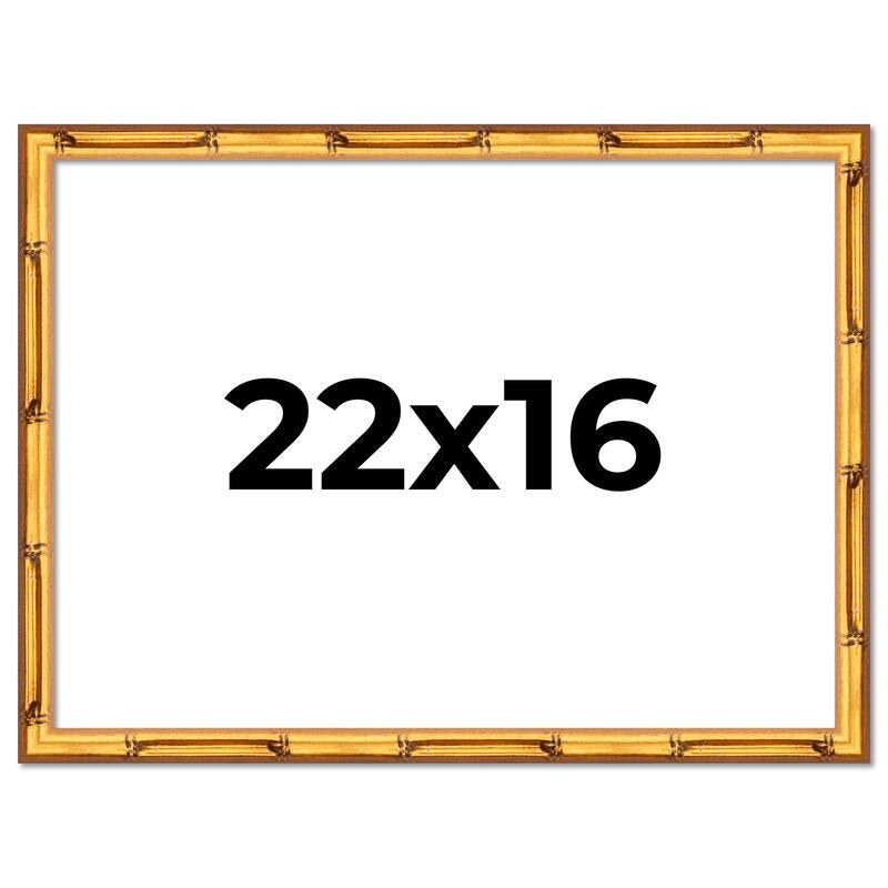 22x16 Frame Gold Bamboo Picture Frame Modern Photo Frame Includes UV Acrylic Shatter Guard Front Acid Free Foam Backing Board