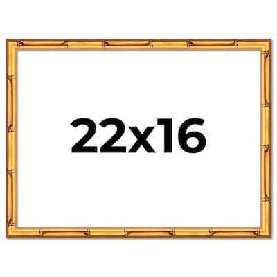 22x16 Frame Gold Bamboo Picture Frame Modern Photo Frame Includes UV Acrylic Shatter Guard Front Acid Free Foam Backing Board