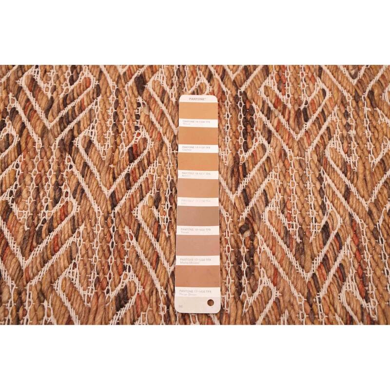 ECARPETGALLERY Braid weave Sienna Brown Wool Rug - 5'0 x 7'7