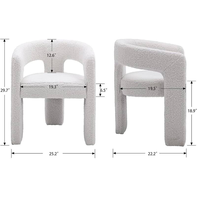 Modern Barrel Kitchen & Dining Room Chairs Set, Upholstered Accent Chairs with Arm