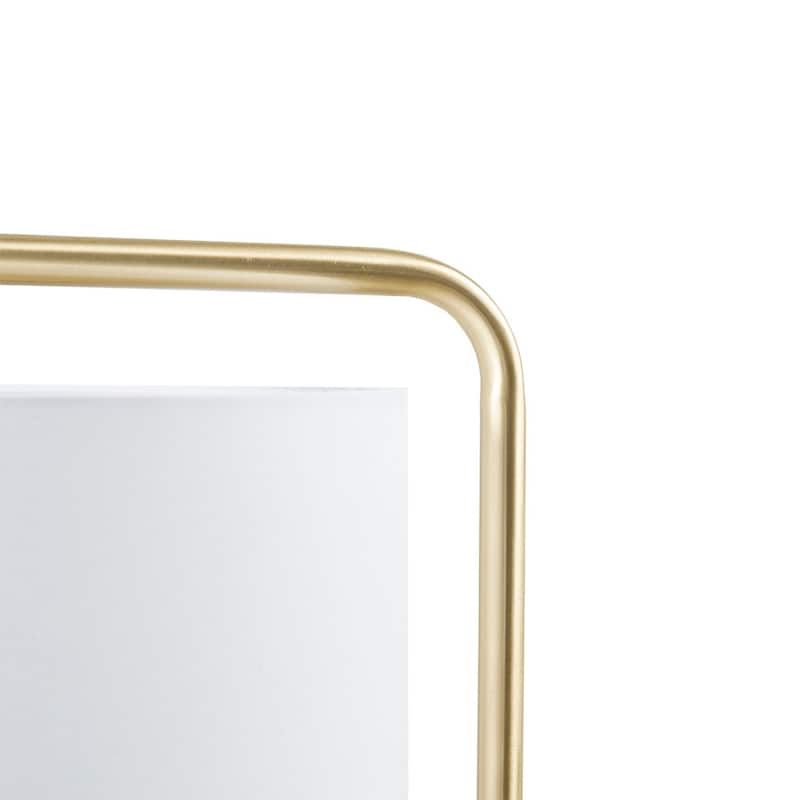 Cusp Barn 1-Light Metal Stand Gold Base Floor Lamp, Linen Drum Shaped Shade Floor Lamp for Living Room