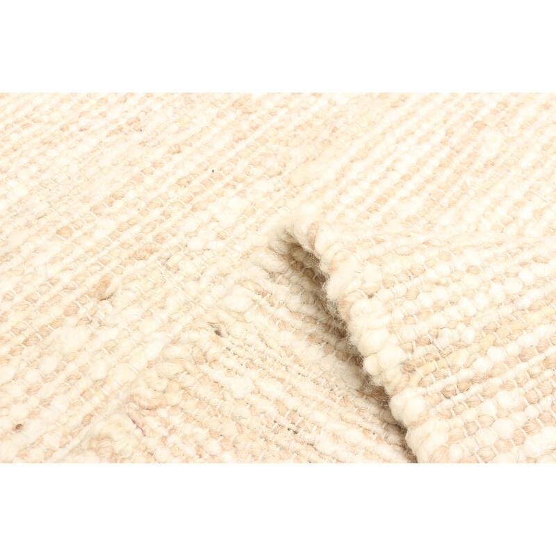 ECARPETGALLERY Braid weave Sienna Beige Wool Rug - 5'2 x 8'0