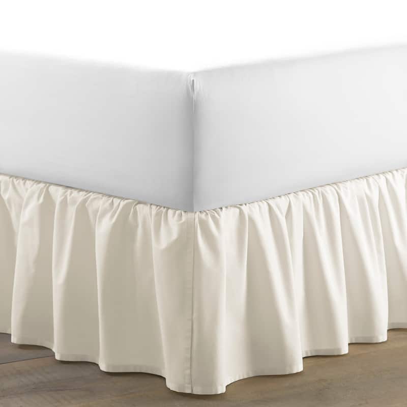 Laura Ashley Ivory Cotton Ruffled 15-inch Drop Bedskirt