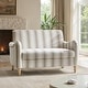 preview thumbnail 40 of 62, HULALA HOME Adika 51"W Farmhouse Striped Linen Upholstered Loveseat with Solid Wood Spindle Legs Tan