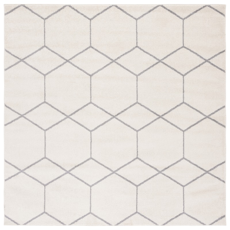 SAFAVIEH Tulum Kulli Bohemian & Eclectic Rug - 6'7" Square - Ivory/Grey