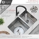 preview thumbnail 7 of 15, STYLISH 28 inch Stainless Steel 18G 60/40 Double Bowl Reversible Undermount Sink - 28" x 18" x 9"